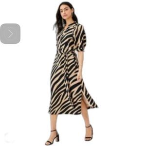 Stylish Zebra Print Midi Dress